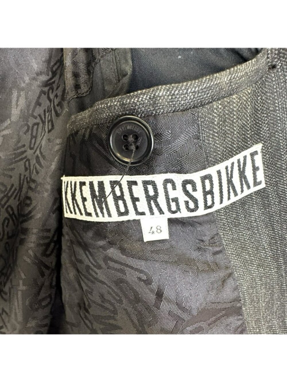 Dirk Bikkembergs Black Wool Pinstripe Military Blazer Jacket Mens US 38 / EU 48 - Picture 8 of 9